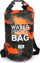 Drybag 20 liter camouflage oranje - Waterdichte zak tas - Waterproof Kanotas/zeiltas/boottas