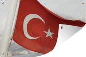 Muurdecoratie De vlag van Turkije wappert in de wind - 180x120 cm - Tuinposter - Tuindoek - Buitenposter