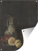 Muurdecoratie buiten Stilleven met porseleinen kan - Schilderij van Willem Kalf - 120x160 cm - Tuindoek - Buitenposter