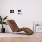 Medina Massage chaise longue met kussen kunstsuède bruin