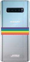 6F hoesje - geschikt voor Samsung Galaxy S10 Plus -  Transparant TPU Case - #LGBT - Horizontal #ffffff