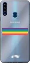 6F hoesje - geschikt voor Samsung Galaxy A20s -  Transparant TPU Case - #LGBT - Horizontal #ffffff