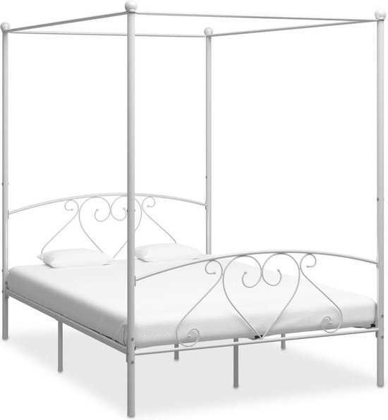 Medina Hemelbedframe metaal wit 160x200 cm