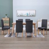 Medina Eetkamerstoelen 6 st stof grijs