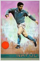 JUNIQE - Poster met kunststof lijst One Love Napoli -30x45 /Blauw &