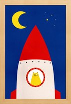 JUNIQE - Poster in houten lijst Off to Space -40x60 /Kleurrijk