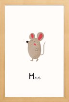 JUNIQE - Poster in houten lijst Maus -40x60 /Grijs