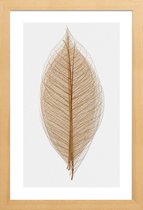 JUNIQE - Poster in houten lijst Skeleton of a Leaf II -30x45 /Bruin &