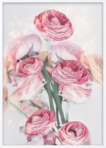 Poster Met Witte Lijst - Pastel Boterbloemen Poster