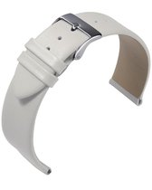 EULIT horlogeband - leer - 16 mm - wit - metalen gesp