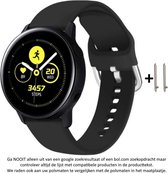 Zwart Siliconen Bandje voor 22mm Smartwatches van Samsung, LG, Seiko, Asus, Pebble, Huawei, Cookoo, Vostok en Vector – Maat: zie maatfoto – 22 mm rubber smartwatch strap - Gear S3