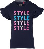 Quapi shortsleeve Fenja donker blauw met opdruk voor meisjes - maat 146/152