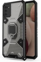 Voor Samsung Galaxy A02s US-versie Space PC + TPU-ringhouder beschermhoes (grijs)