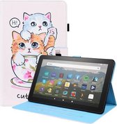 Voor Amazon Fire HD 10 2021 Animal Pattern Horizontal Flip Leather Case met Houder & Kaartsleuven & Fotolijst & Slaap / Wake-up Functie (Cat Brothers)