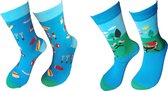 2 paar - Verjaardag cadeautje voor hem en haar - Barbecue Sokken - BBQ sokken - Valentijn Cadeau - Vrolijke sokken - Luckyday Socks - Sokken met tekst - Aparte Sokken - Socks waar