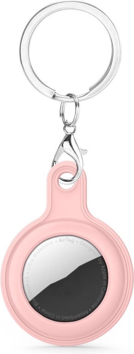By Qubix - AirTag case gel series - sleutelhanger met ring - roze