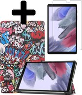 Hoes Geschikt voor Samsung Galaxy Tab A7 Lite Hoes Book Case Hoesje Trifold Cover Met Screenprotector - Hoesje Geschikt voor Samsung Tab A7 Lite Hoesje Bookcase - Graffity