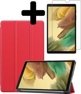 Samsung Galaxy Tab A7 Lite 2021 Hoes Case Hoesje + Screenprotector - Rood