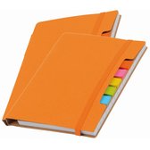 Pakket van 8x stuks schoolschriften/notitieboeken A5 gelinieerd - oranje - Inclusief pen