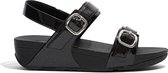 FitFlop™ Lulu Adj Sandal - Patent Glitter All Black - Maat 38