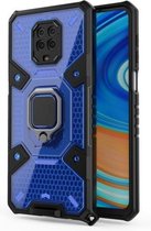 Voor Geschikt voor Xiaomi Redmi Note 9 Pro Max Space PC + TPU-ringhouder beschermhoes (blauw)