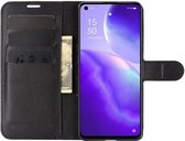 Oppo Find X3 Lite Hoesje Wallet Book Case met Pasjes Zwart