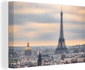 Vue aérienne de la Tour Eiffel à Paris 120x80 cm - Tirage photo sur toile (Décoration murale salon / chambre)