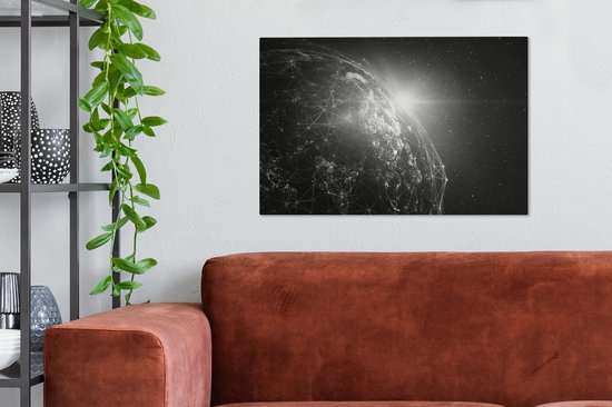 Peintures sur Toile Terre - Etoiles - Ligne - 90x60 cm - Décoration murale