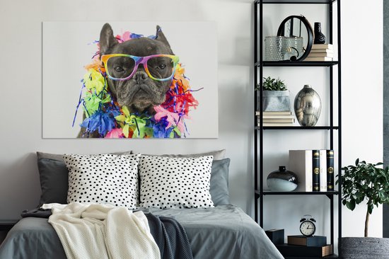 Le bouledogue français célèbre la fierté de la toile 2cm 120x80 cm - Tirage photo sur toile (Décoration murale salon / chambre)