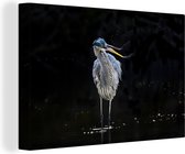 Peintures sur Toile - Grand Héron dans l'Eau - 150x100 cm - Décoration murale