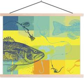Illustration colorée d'un poster école de poissons lattes plates vierges 120x90 cm - Tirage photo sur poster textielposter (décoration murale salon / chambre)