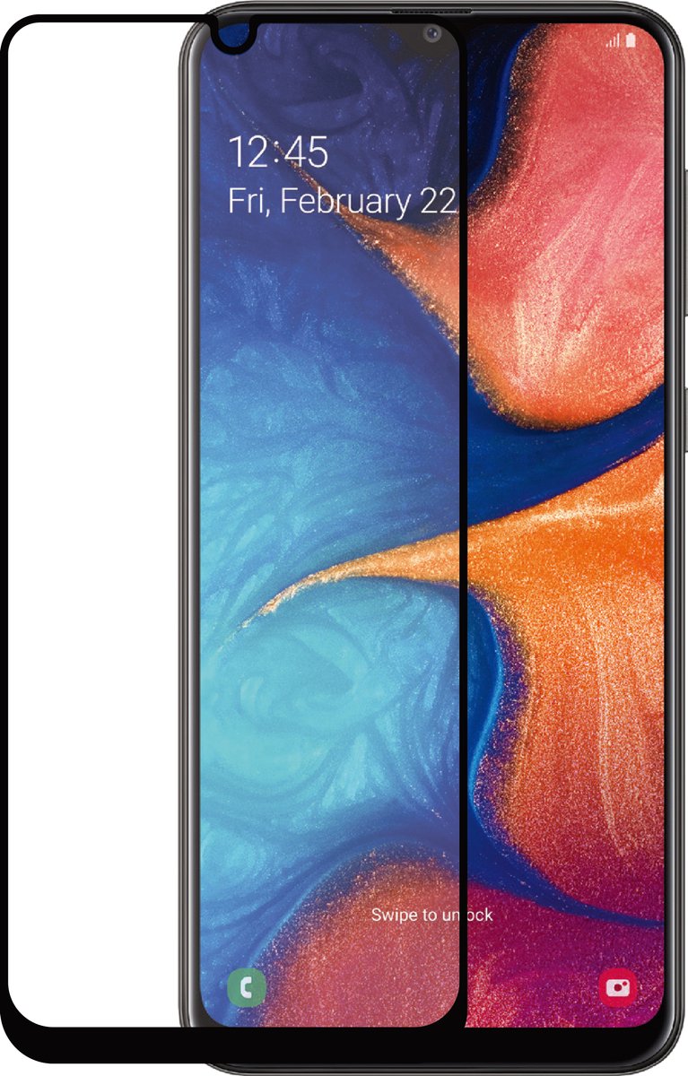 Azuri Tempered Glass flat RINOX ARMOR - zwart frame - Samsung A20e