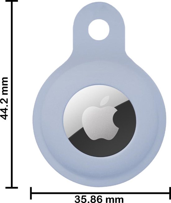 AirTag Porte-clés Etui AirTag Pendentif En Siliconen - Etui Porte-clés Pendentif AirTag - Gris Bleu - PACK DE 2