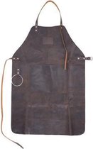 Luxe BBQ Schort - Leder - Barbecue - Leren Schort - Keukenschort - 87x61cm - Donkerbruin