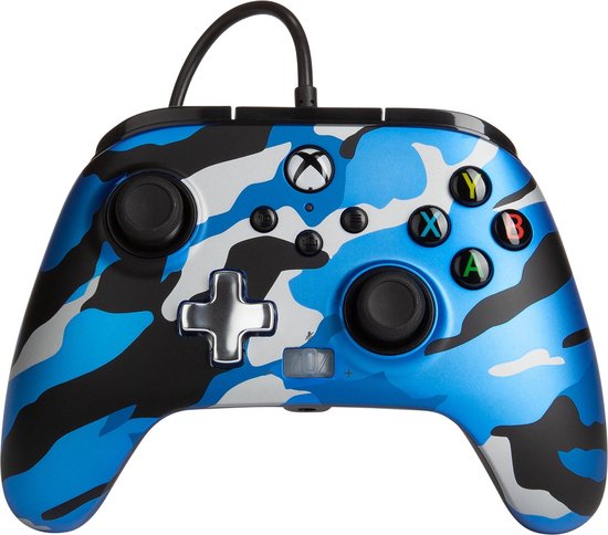 PowerA Geavanceerde Bedrade Controller - Xbox Series X + S & Xbox One - Metallic Blauw Camo