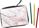 Teken Etui met inhoud 32-delig White Pink Marble (liggend)