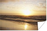 Le soleil s'apprête à se coucher le long de la côte Poster 180x120 cm - Tirage photo sur Poster (décoration murale salon / chambre) / Poster Mer et lacs XXL / Groot format! / Mer et plage