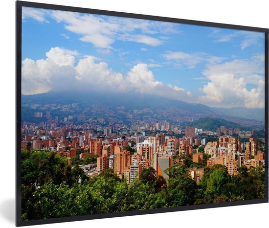 Fotolijst incl. Poster - Stedelijke horizon van Medellin in het Zuid-Amerikaanse Colombia - 30x20 cm - Posterlijst