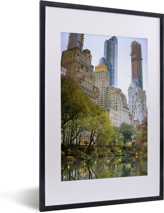 Fotolijst incl. Poster - Central Park - New York - Architectuur - 40x60 cm - Posterlijst