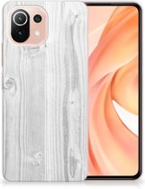 Telefoonhoesje Xiaomi 11 Lite NE 5G | Xiaomi Mi 11 Lite Backcover Soft Siliconen Hoesje Wit Hout