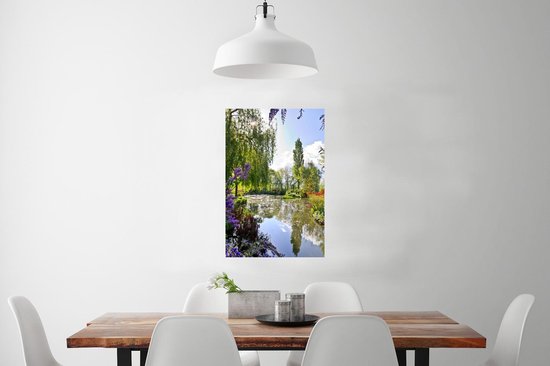 Couleurs avec reflet dans l'eau du jardin de Monet en France Poster 60x90 cm - Tirage photo sur Poster (décoration murale salon / chambre)