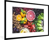 Fotolijst incl. Poster - Groente - Fruit - Kleuren - 90x60 cm - Posterlijst