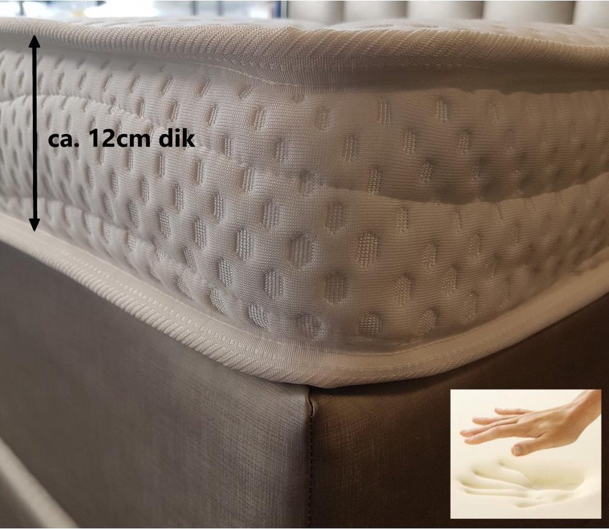 Splittopper 140x200 Orthopedisch SOFT Nasa Traagschuim 12 cm Dik Tencel XXL