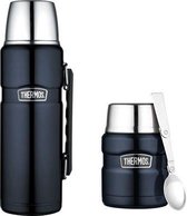 Thermos King thermosfles + lunchpot - Navy blauw - Set