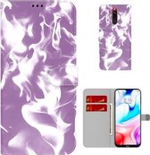 Voor Xiaomi Redmi 8/8A Cloud Fog Pattern Horizontal Flip Leather Case met houder & kaartsleuf & portemonnee (paars)