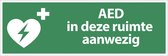 AED in deze ruimte aanwezig tekstbord - kunststof 450 x 150 mm