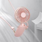 Benks F16 draagbare verstelbare USB hangende nektype elektrische ventilator (roze)