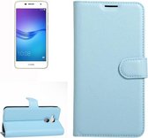 Voor Huawei Enjoy 6s Litchi Texture Horizontale Flip Leren Case met Houder & Kaartsleuven & Portemonnee (Blauw)