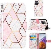 Voor Xiaomi Mi 11 Pro Marmerstiksels Horizontale Flip PU-lederen hoes met houder & kaartsleuven & portemonnee & lanyard (roze wit)