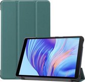 Voor Huawei Honor X7 / MatePad T8 Custer Geschilderde TPU Smart Tablet Leren Hoes met Tri-Fold Beugel (Donkergroen)